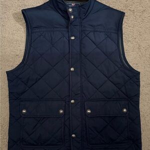 Vineyard Vines Men's Quilted Dark Blue Vest Large